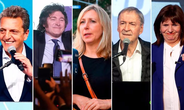 Candidatos Presidenciales en Debate: Sergio Massa, Javier Milei, Patricia Bullrich, Juan Schiaretti y Myriam Bregman