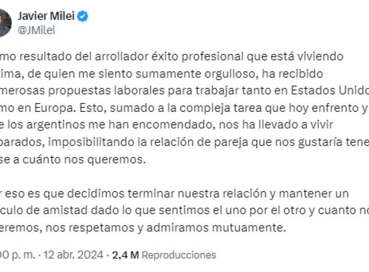 Javier Milei confirma su separación de Fátima Florez: Razones y Consecuencias