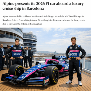 Colapinto revela el nuevo coche de Alpine para 2026