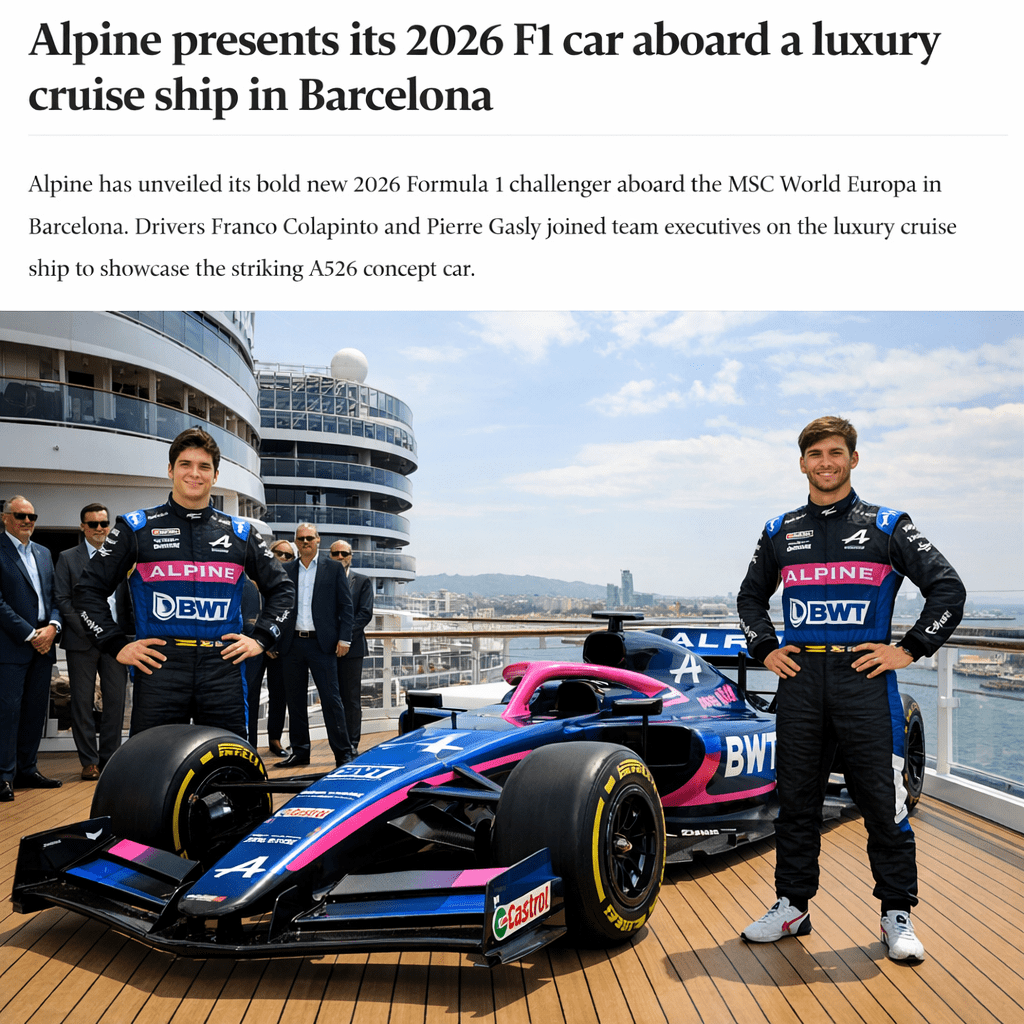 Colapinto revela el nuevo coche de Alpine para 2026
