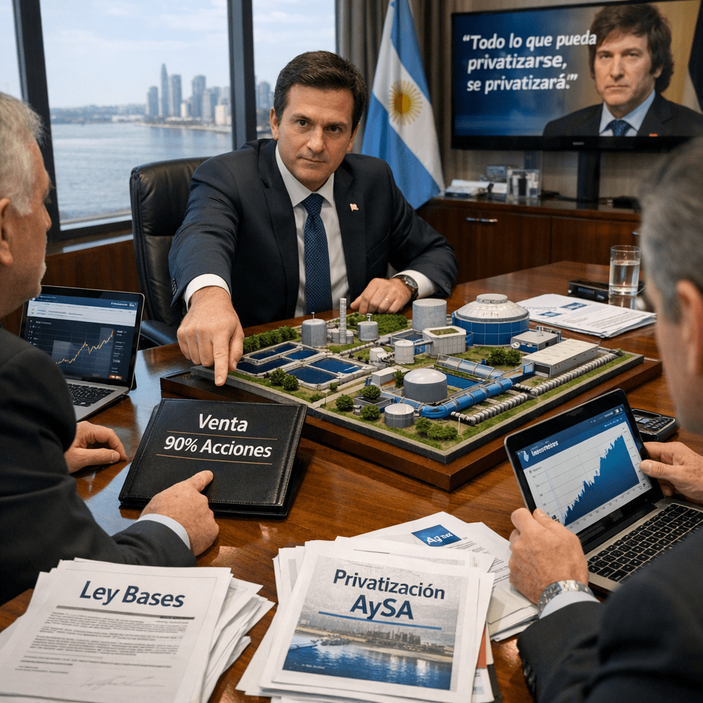 Gobierno inicia privatizaciones: venta de acciones de AySA.