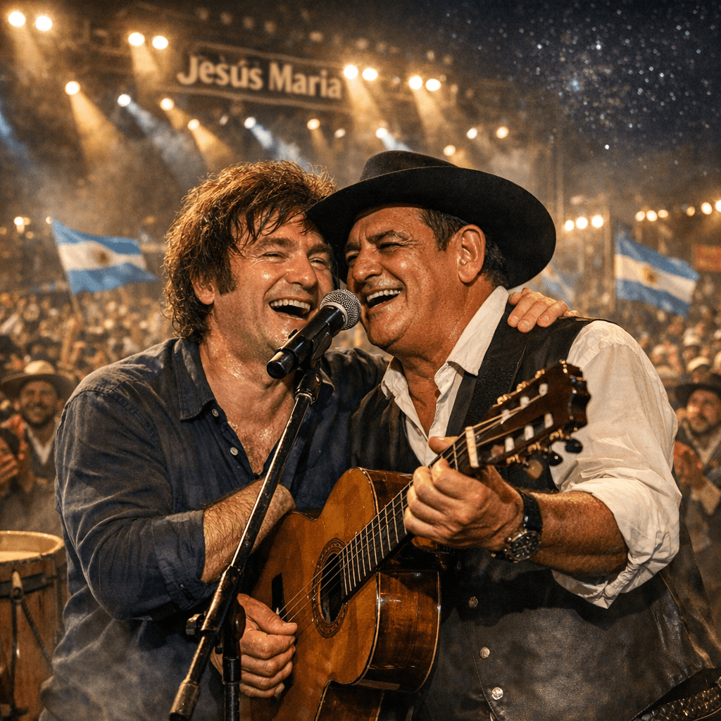Javier Milei sorprende en Jesús María con canto chaqueño