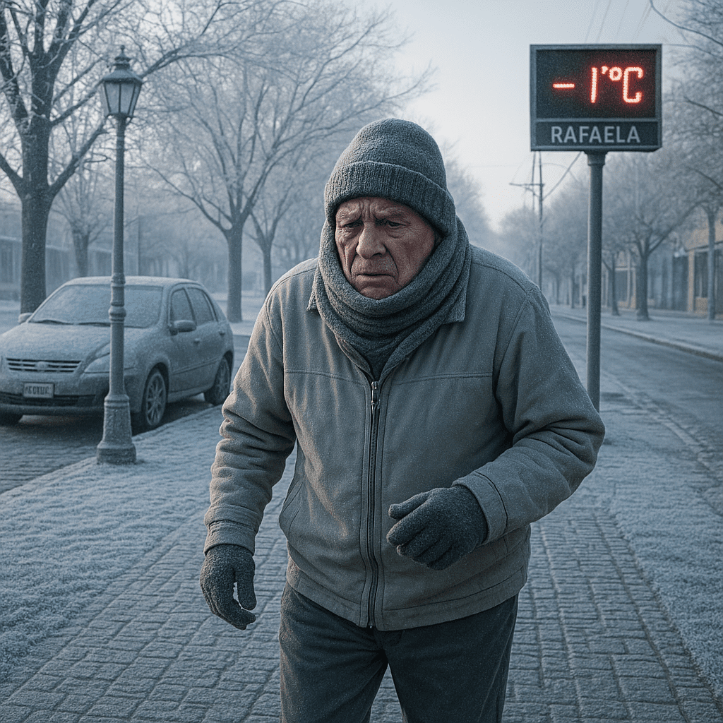 Frío Extremo en Rafaela: Temperaturas Bajo Cero A la Vista